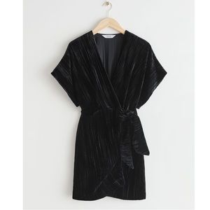 & Other Stories Velvet Wrap Dress